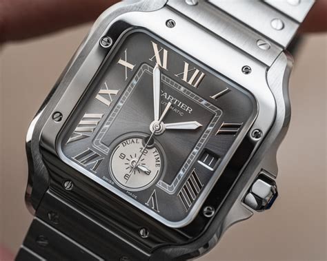 cartier santos dual time watch.